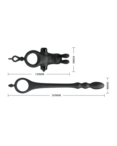 vibrant ring with desmontable anal chain