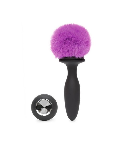 anal plug with vibration and double base violet large