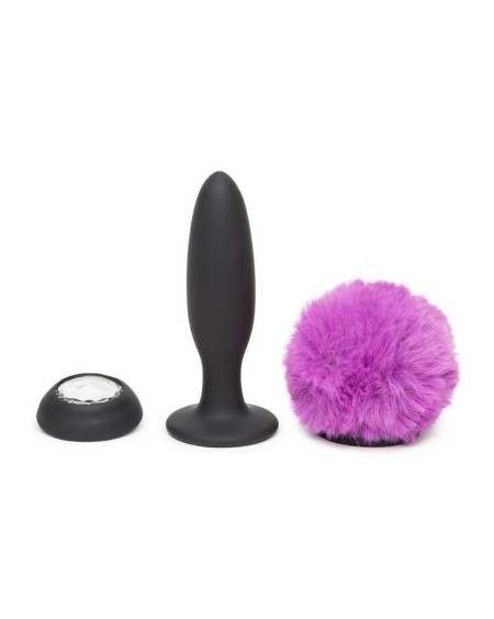 anal plug with vibration and double base violet large