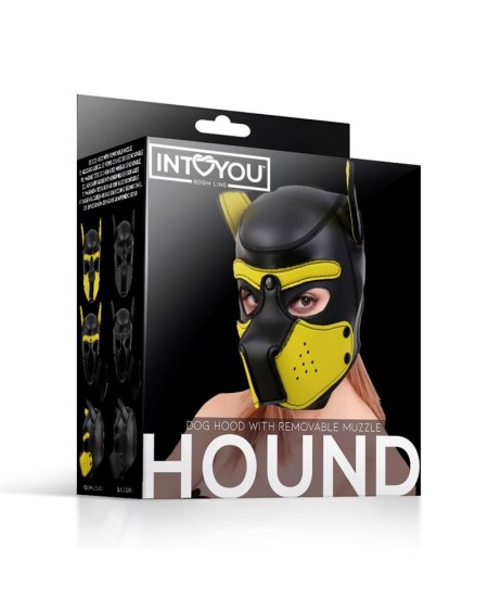 hound neoprene dog hound removable muzzle blackyellow one size