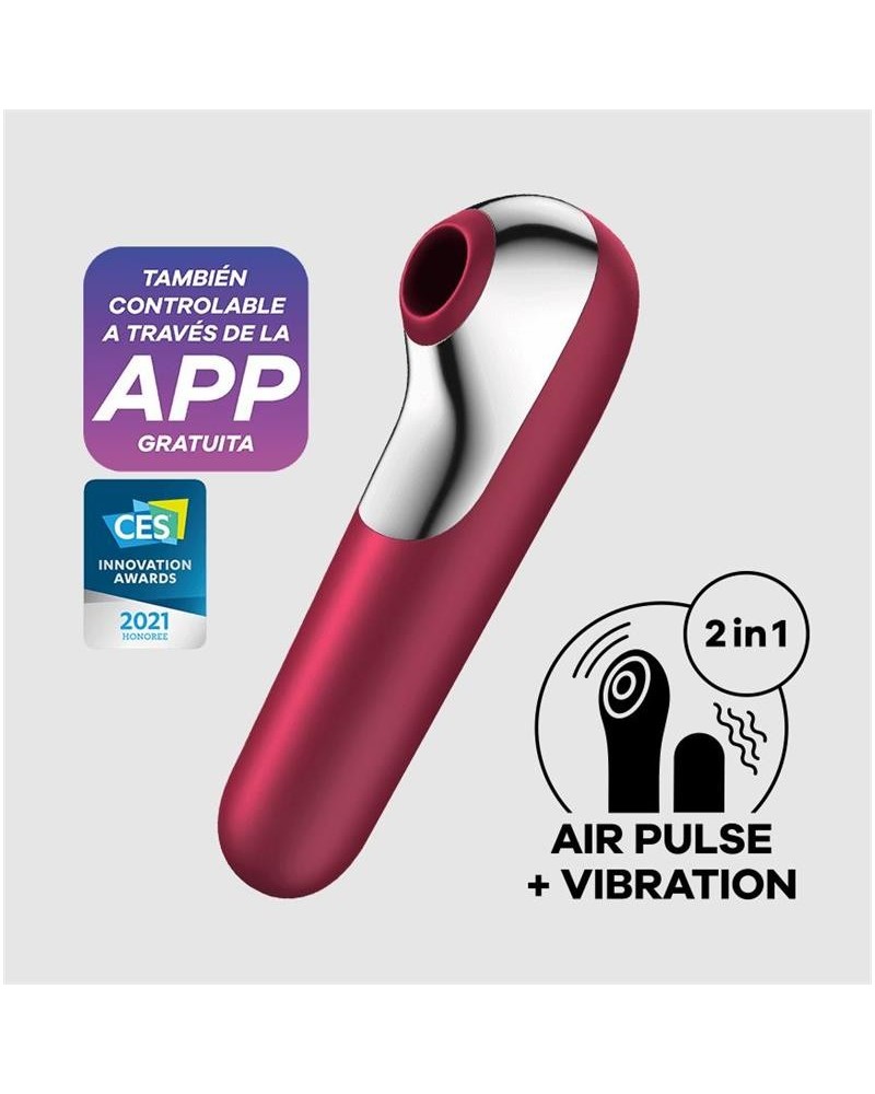 dual love vibe and sucker with air pulse red