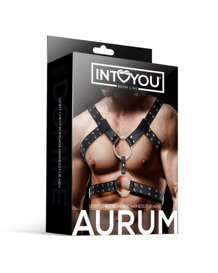aurum male chest bondage harness vegan leather