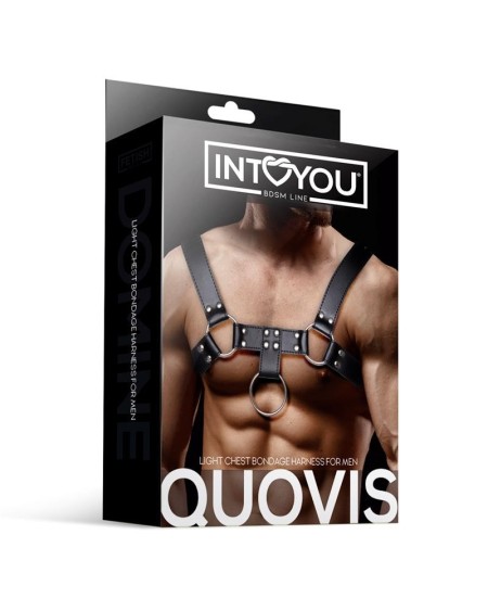 quovis male chest bondage harness vegan leather