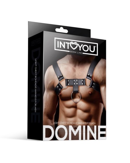 domine male chest bondage harness vegan leather