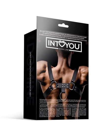 domine male chest bondage harness vegan leather