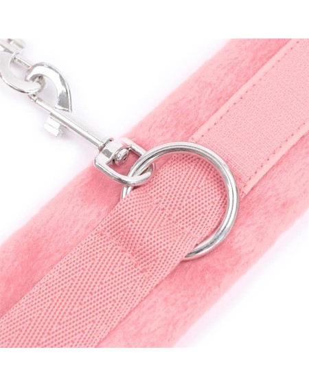 handcuffs with velcro with long fur rose