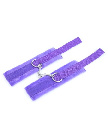 handcuffs with velcro with long fur violet