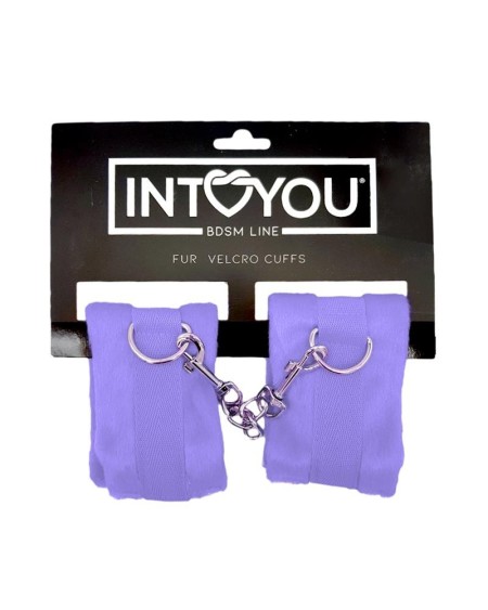 handcuffs with velcro with long fur violet