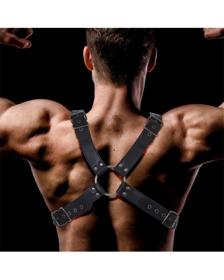 darom male chest bondage harness vegan leather