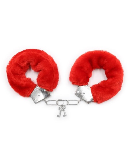 furry metal handcuffs red