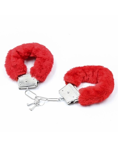 furry metal handcuffs red
