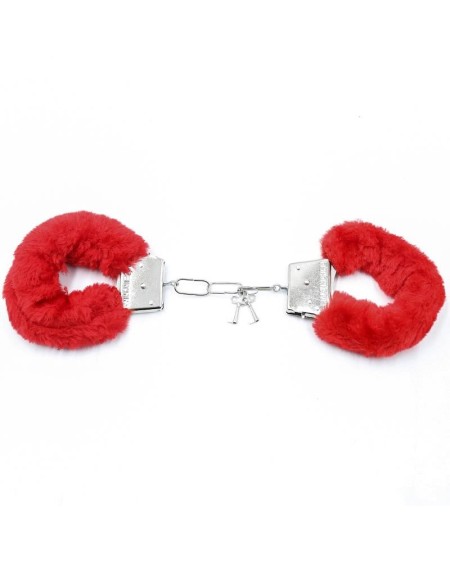 furry metal handcuffs red