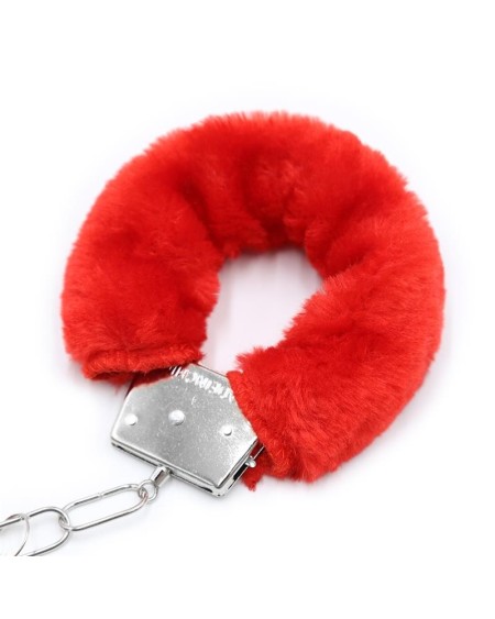 furry metal handcuffs red
