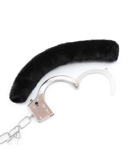 furry metal handcuffs noir
