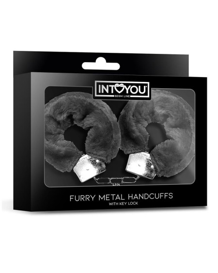 furry metal handcuffs noir