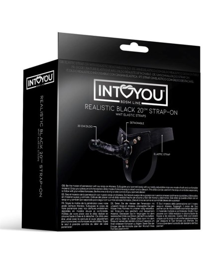 mistress elastic strap-on with silicone dildo 20 cm noir