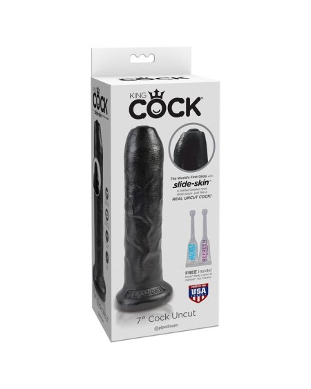 king cock réaliste dildo with movable foreskin noir 7