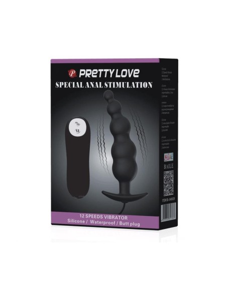 anal plug bubbles vibrator noir withremote control