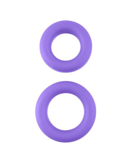 neon stretchy silicone cock ring set violet