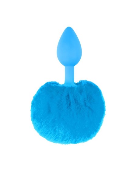 neon butt plug bunny tail blue