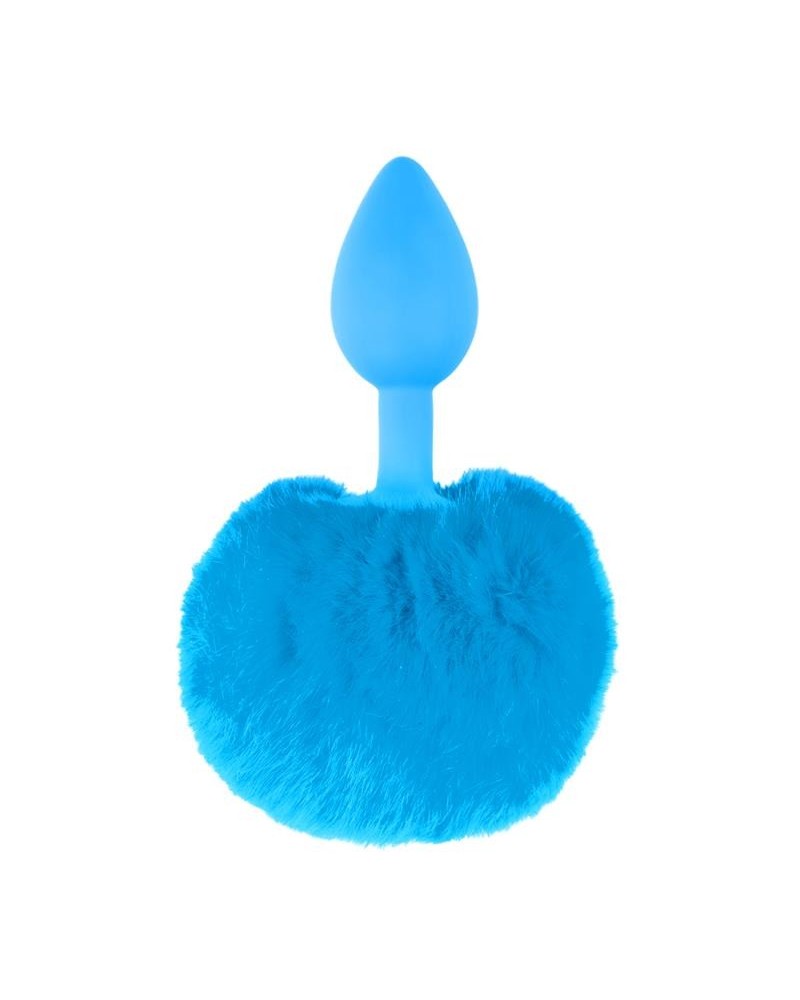 neon butt plug bunny tail blue