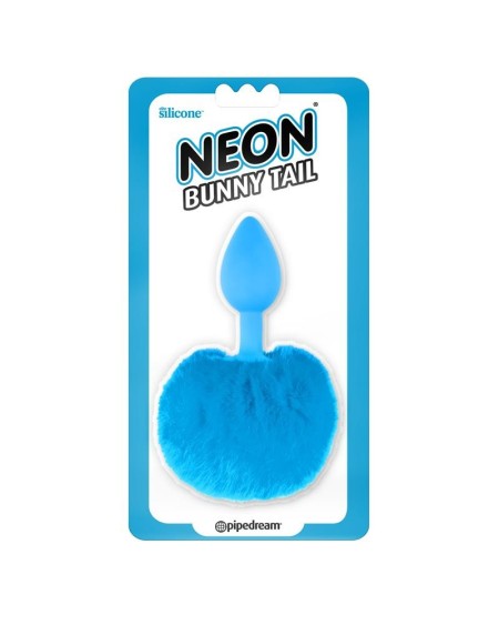neon butt plug bunny tail blue