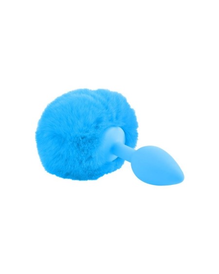 neon butt plug bunny tail blue