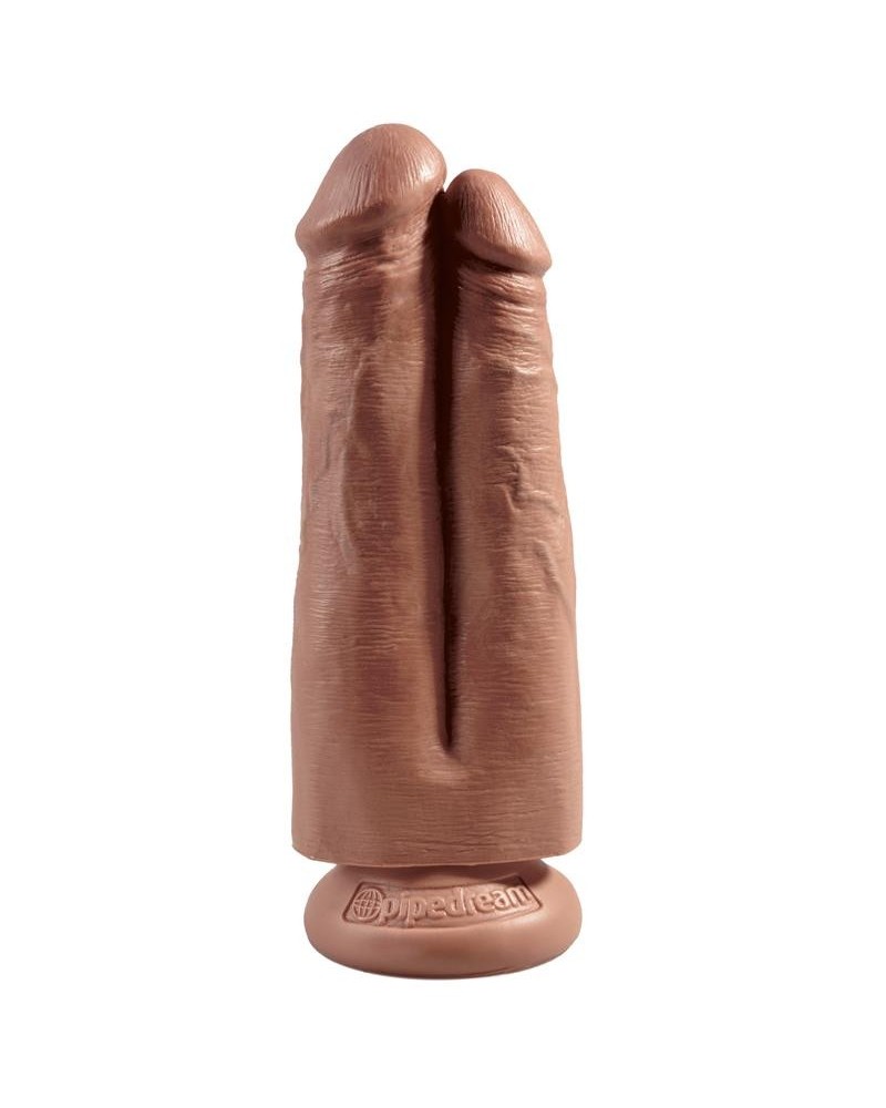 double dildo two cocks one hole tan 7