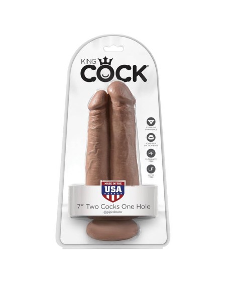 double dildo two cocks one hole tan 7