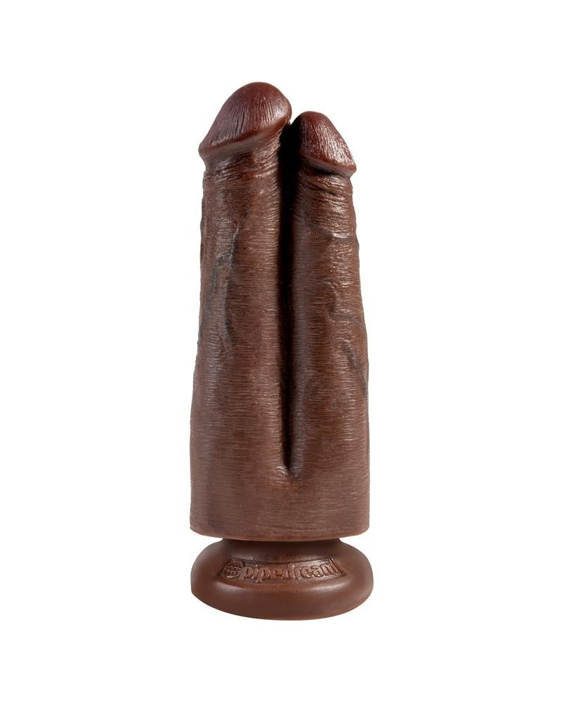 double dildo two cocks one hole brown 7
