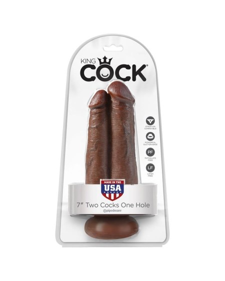 double dildo two cocks one hole brown 7