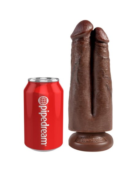 double dildo two cocks one hole brown 7