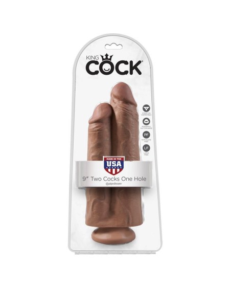 double dildo two cocks one hole tan 9
