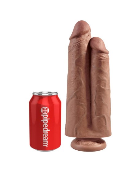 double dildo two cocks one hole tan 9