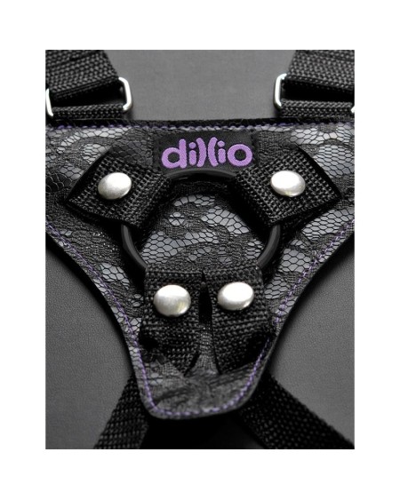 harness with dildo 16,5 cm violet
