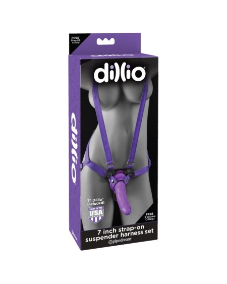7 strap-on suspender harness set violet