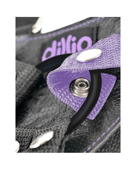 7 strap-on suspender harness set violet