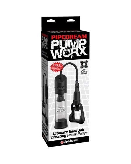 pump worx ultimate head job vibrant penis pump noir