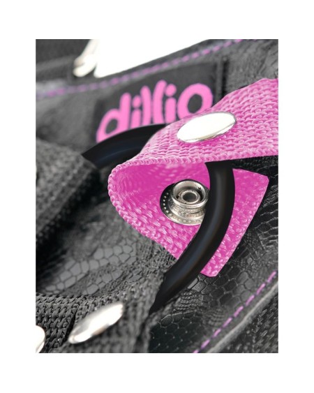 suspender harness with dildo 19 cm-7 rose