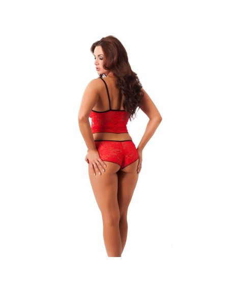 top and hotpants red one size