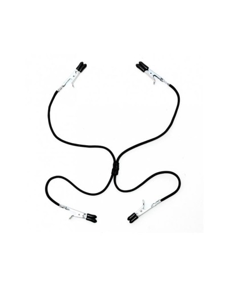 nipple to labia clamps noir elastic
