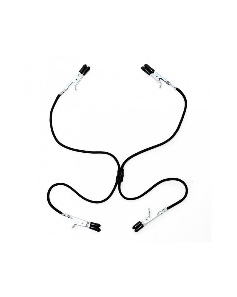 nipple to labia clamps noir elastic