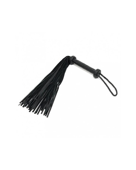 braided flogger leather noir