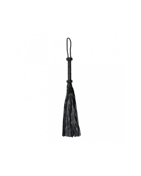 braided flogger leather noir
