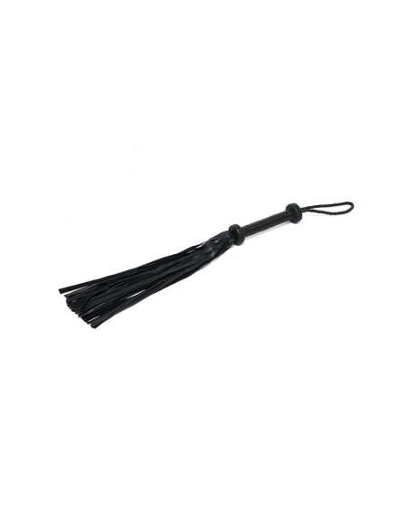 braided flogger leather noir