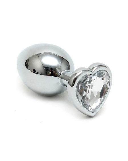 butt plug plated steel crystal heart transparent