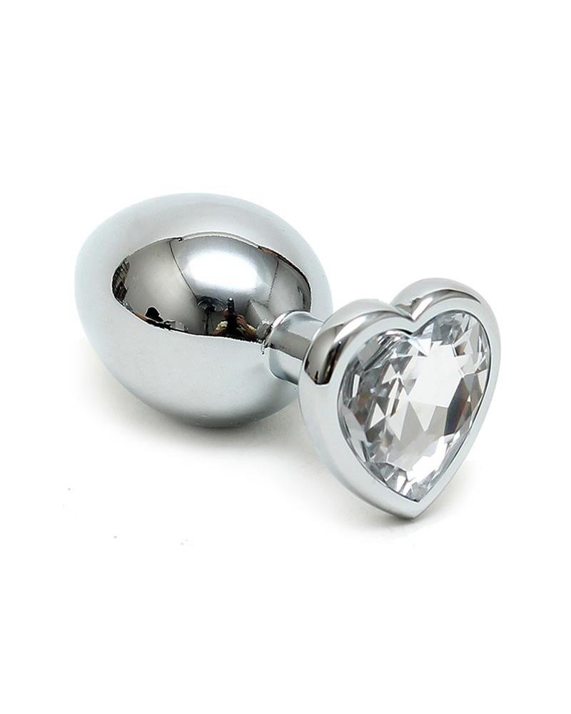 butt plug plated steel crystal heart transparent