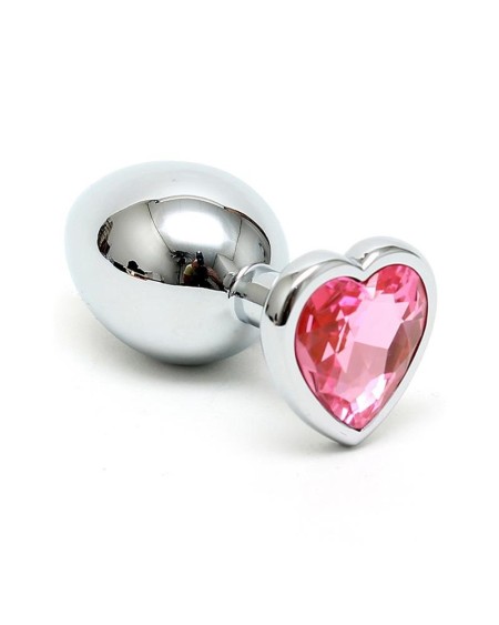 butt plug plated steel crystal heart rose