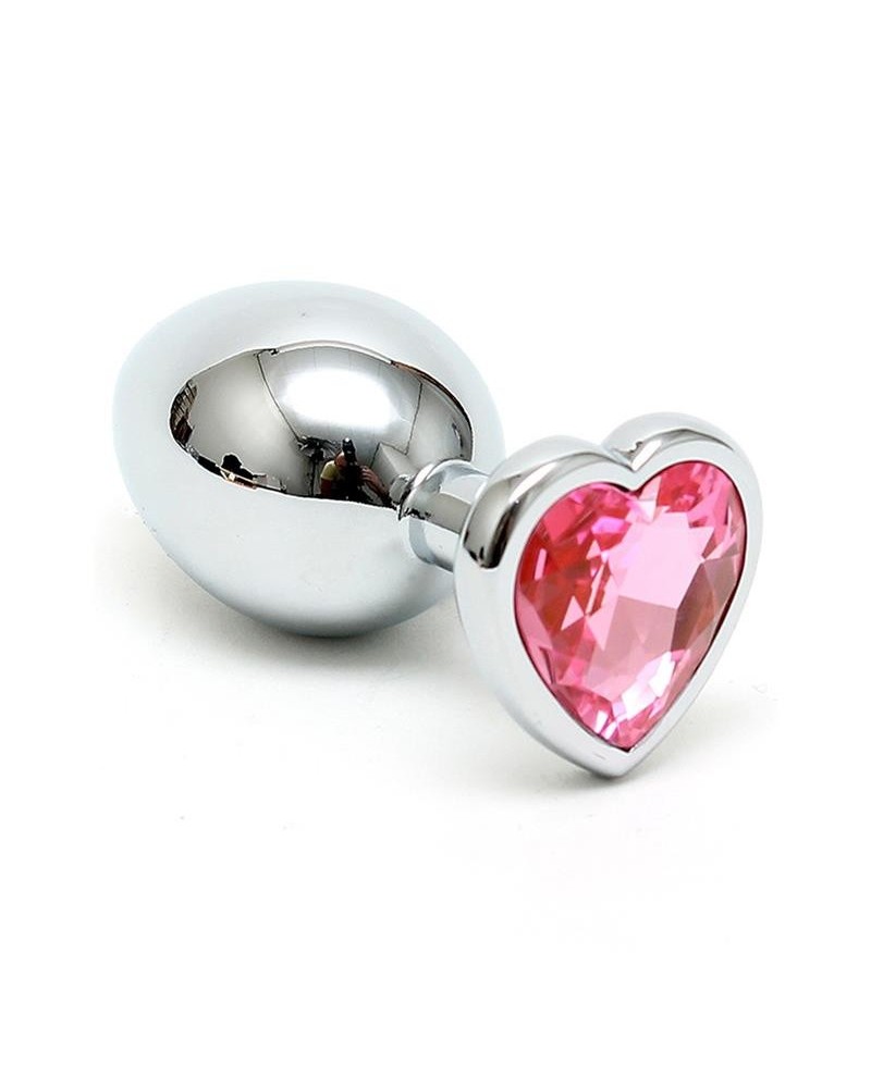 butt plug plated steel crystal heart rose
