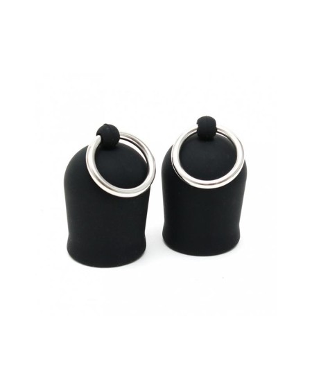 nippe suckers with ring silicone noir